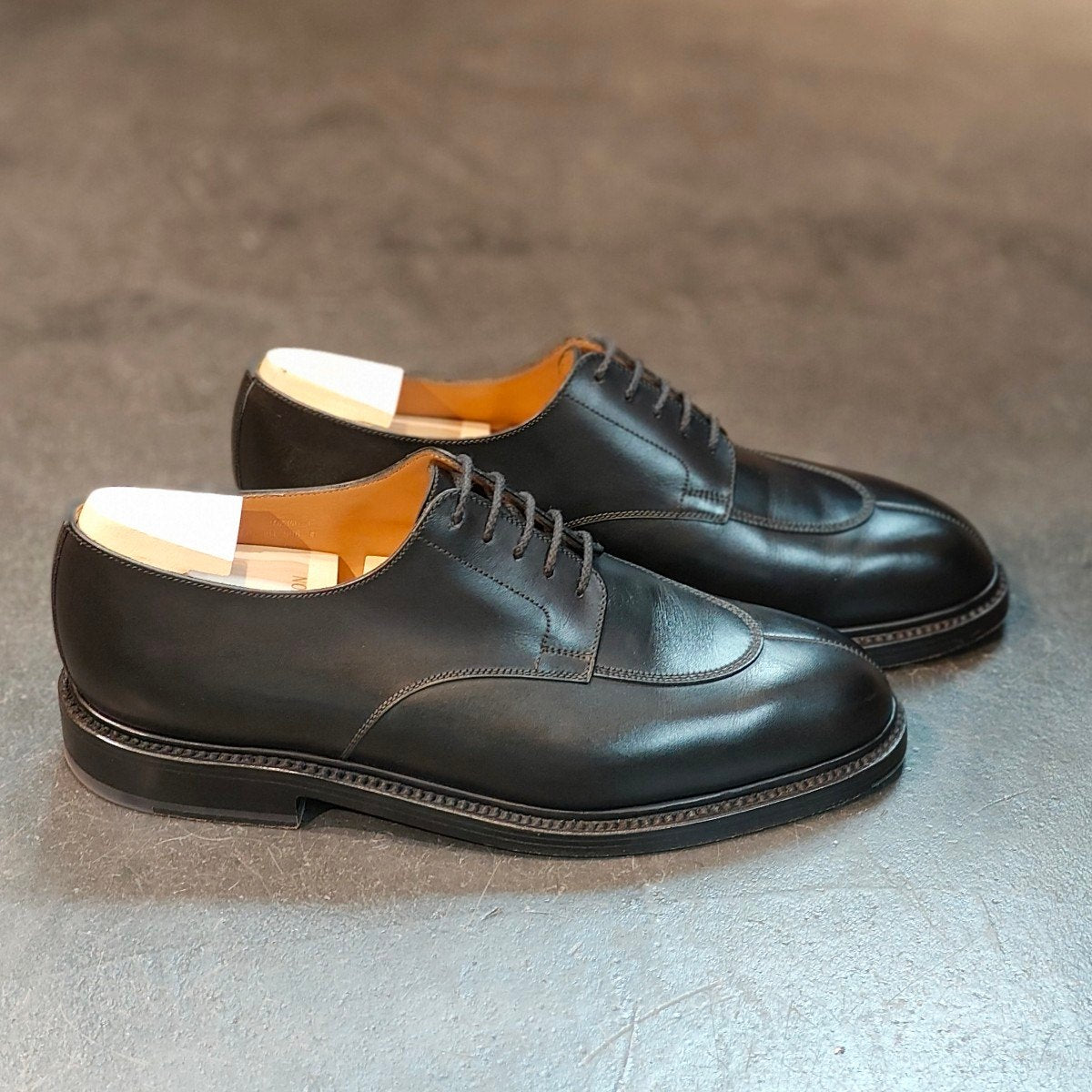 使用数回 【J.M.WESTON】ジェイエムウエストン ハーフハント Uチップ カーフ ブラック サイズ UK7C 25ラスト 定価¥170,500-