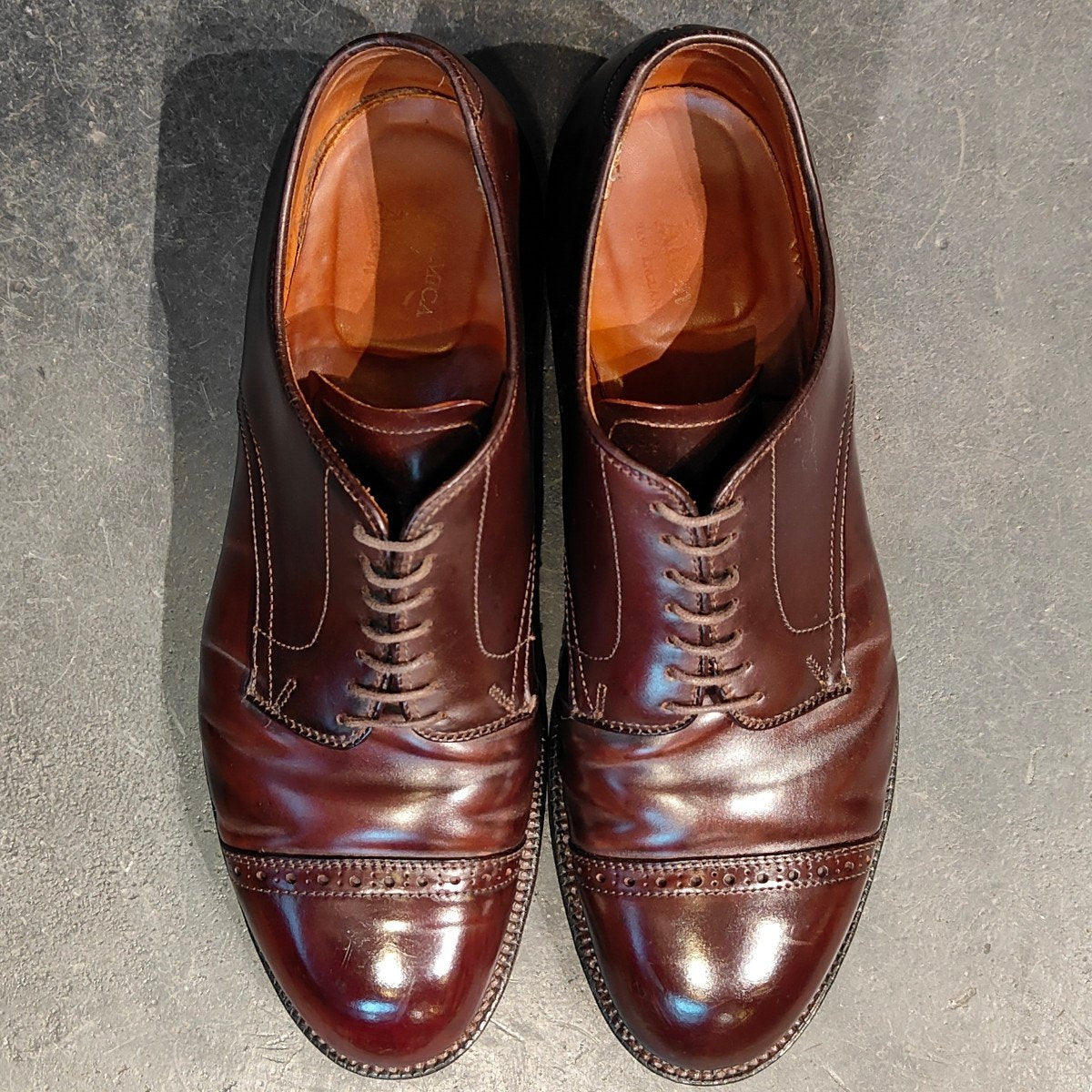 【ALDEN】オールデン アナトミカ別注 56259 パンチドキャップトゥ コードバン ダークバーガンディ サイズUS8.5D モディファイドラスト
