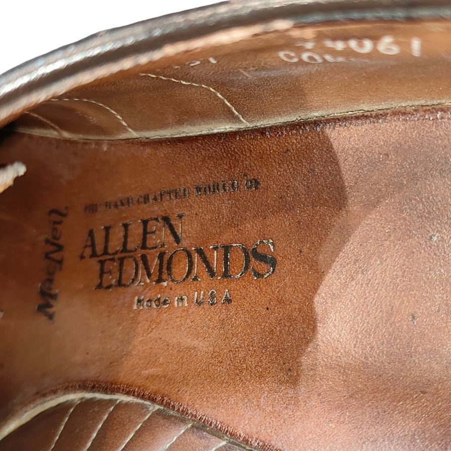 【Allen Edmonds】アレンエドモンズ ビジネスシューズ ウイングチップ ブラウン(茶系) サイズ US7D ラスト