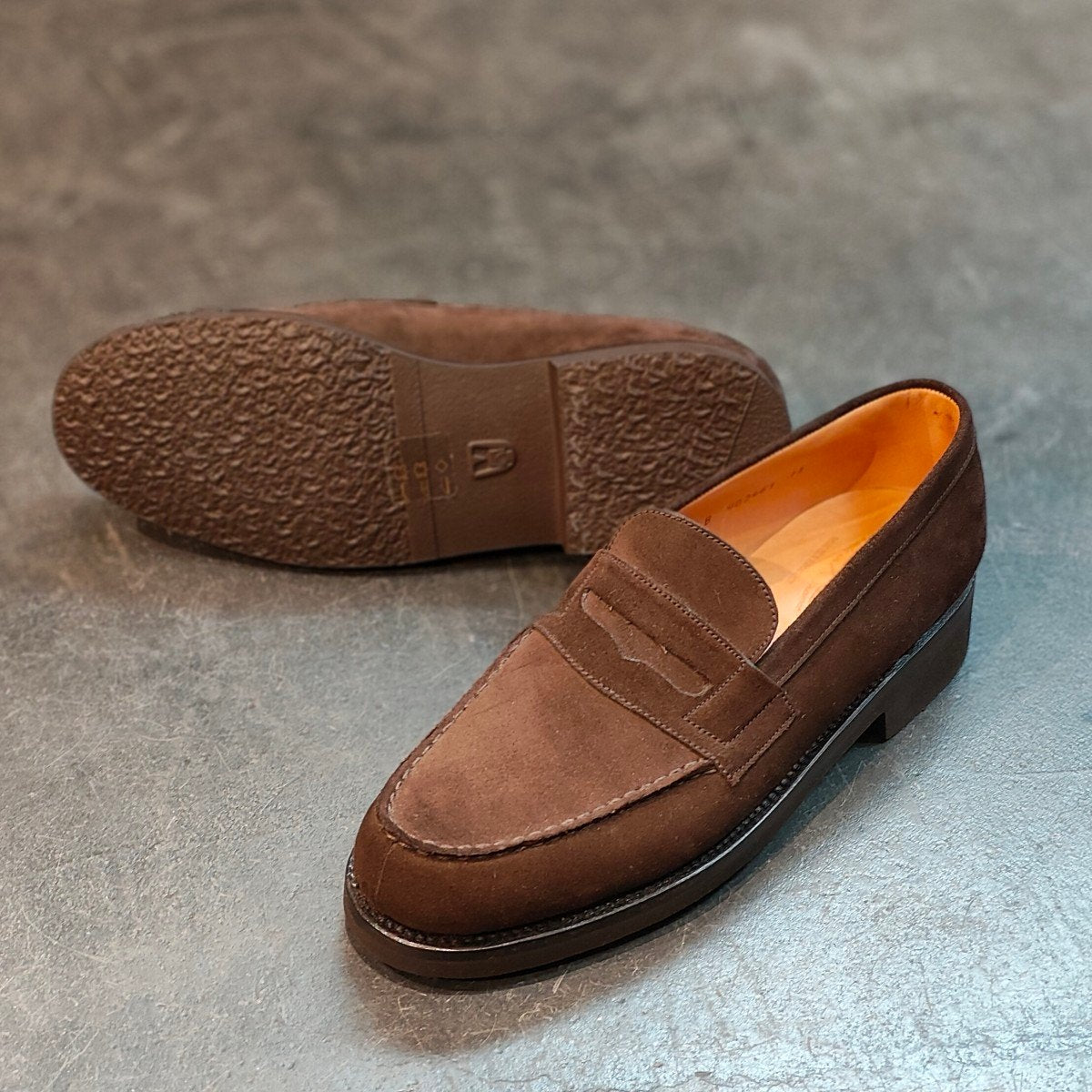 新品未使用 【J.M.WESTON】ジェイエムウエストン 旧旧ロゴ 180 シグネチャーローファー スエード ブラウン 5.5B 定価¥151,800-