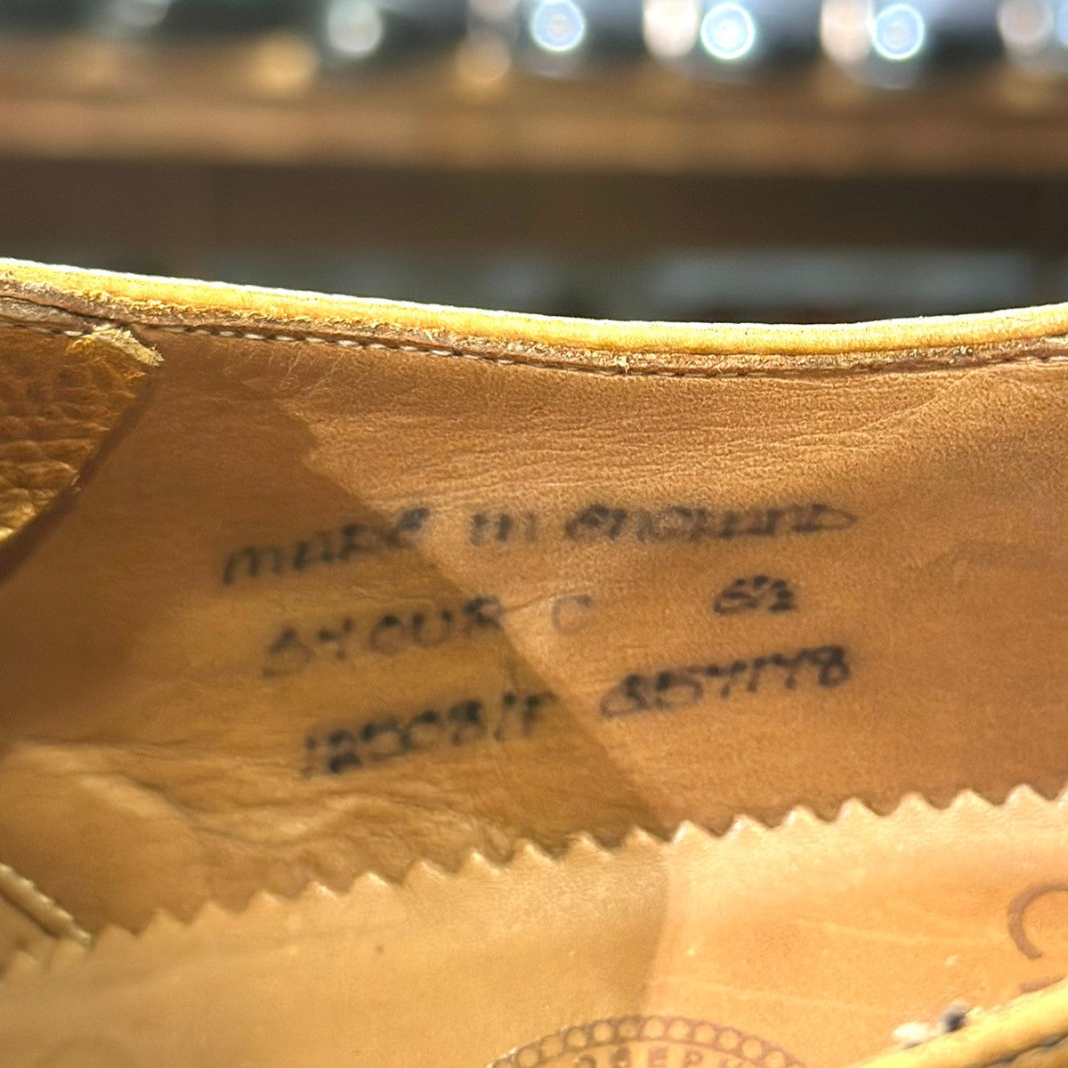 美品【JOSEPH CHEANEY】ジョセフチーニー ストアシー プレーントゥ グレインレザー ブラウン サイズUK6.5