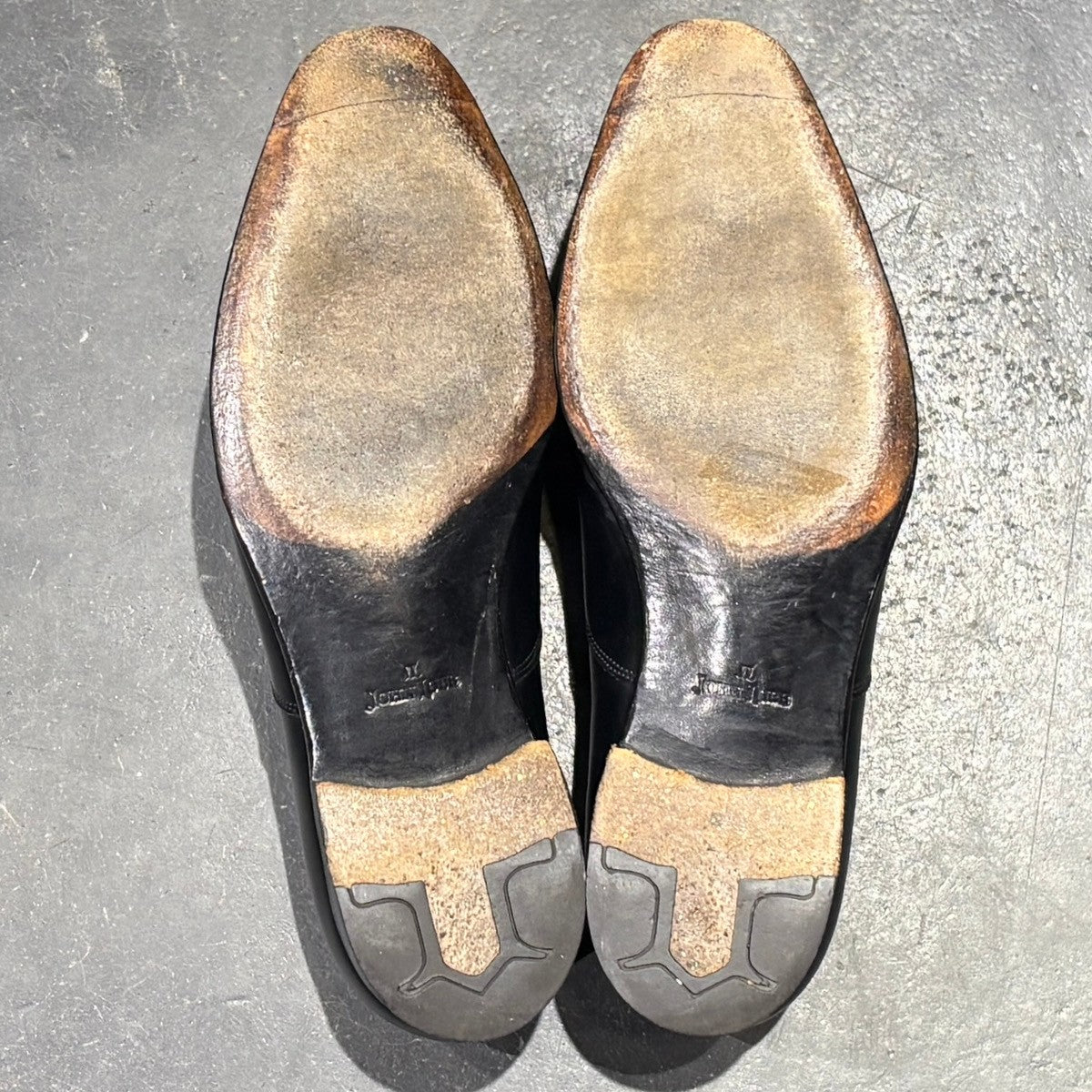 【JOHN LOBB】ジョンロブ レザーシューズ ガニエル2 プレーントゥ カーフ ブラック サイズ UK5.5E 7000ラスト