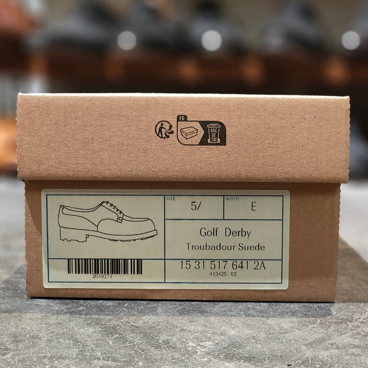 希少 使用数回【J.M.WESTON】ジェイエムウエストン 641 ゴルフ Uチップ スエード トルバドール グレー サイズ UK5.5E 31ラスト 参考定価176,000-