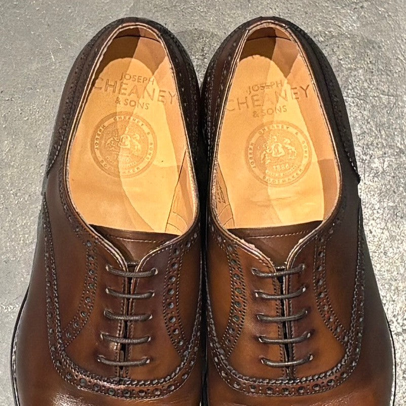 【JOSEPH CHEANEY】ジョセフチーニー ウィルフレッド セミブローグ カーフ ダークブラウン サイズUK8.5F