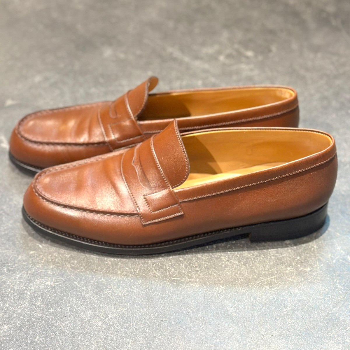 極美品【J.M.WESTON】ジェイエムウエストン 180 シグニチャーローファー カーフ タンブラウン メンズUK7.5B 41ラスト