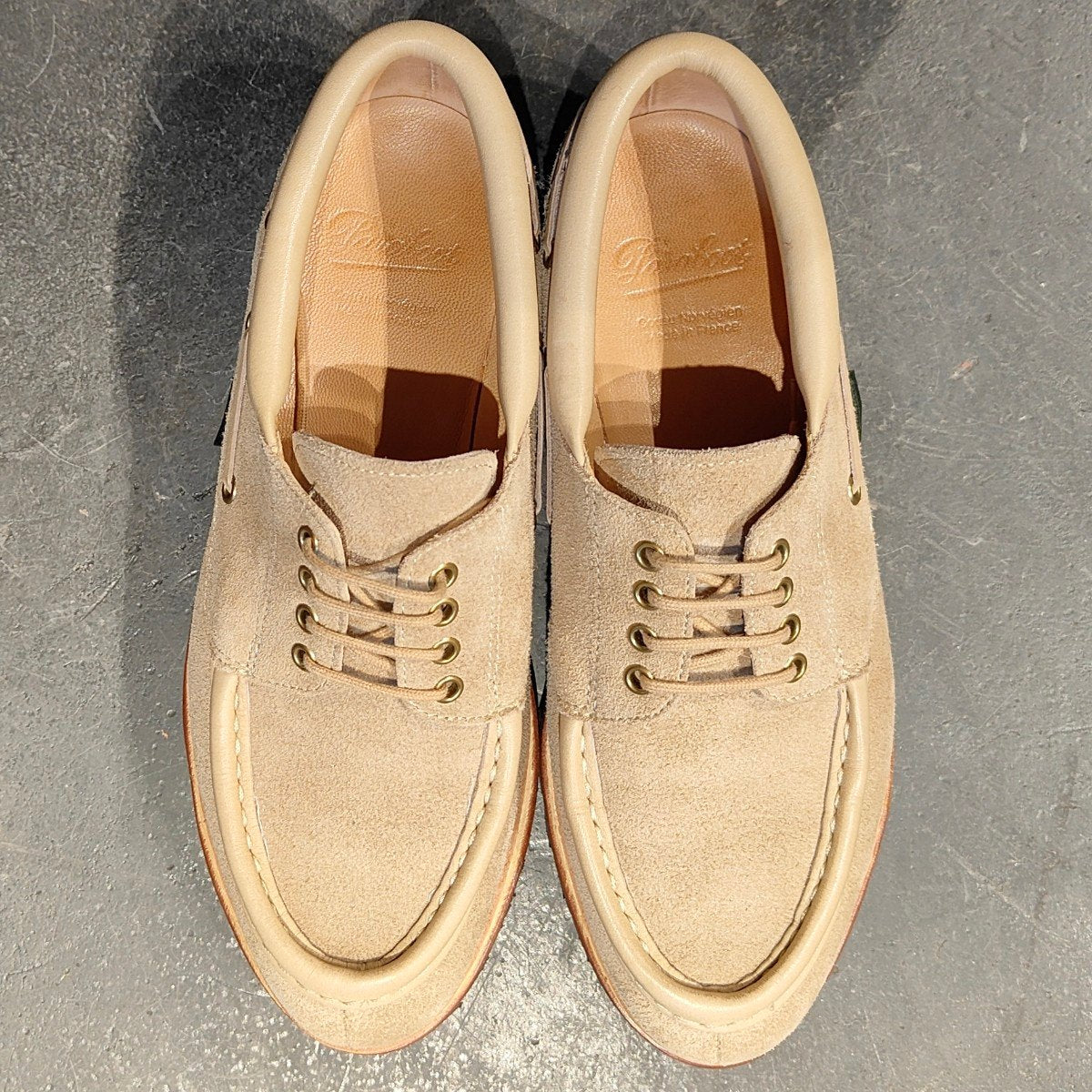 使用数回【Paraboot】パラブーツ シメイ Uチップ スエード ベージュ サイズ UK6.5 参考定価¥96,800-