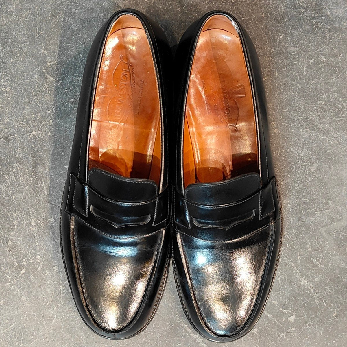 美品 【J.M.WESTON】ジェイエムウエストン 180 シグニチャーローファー 旧旧ロゴ ボックスカーフ ブラック サイズ UK6C 41ラスト 参考定価¥156,200-