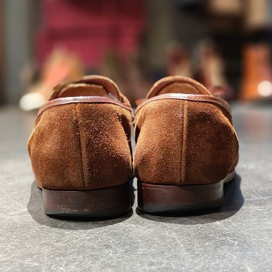 【CROCKETT&JONES】クロケットジョーンズ×BEAMSF アンラインドローファー スエード ブラウン サイズUK9