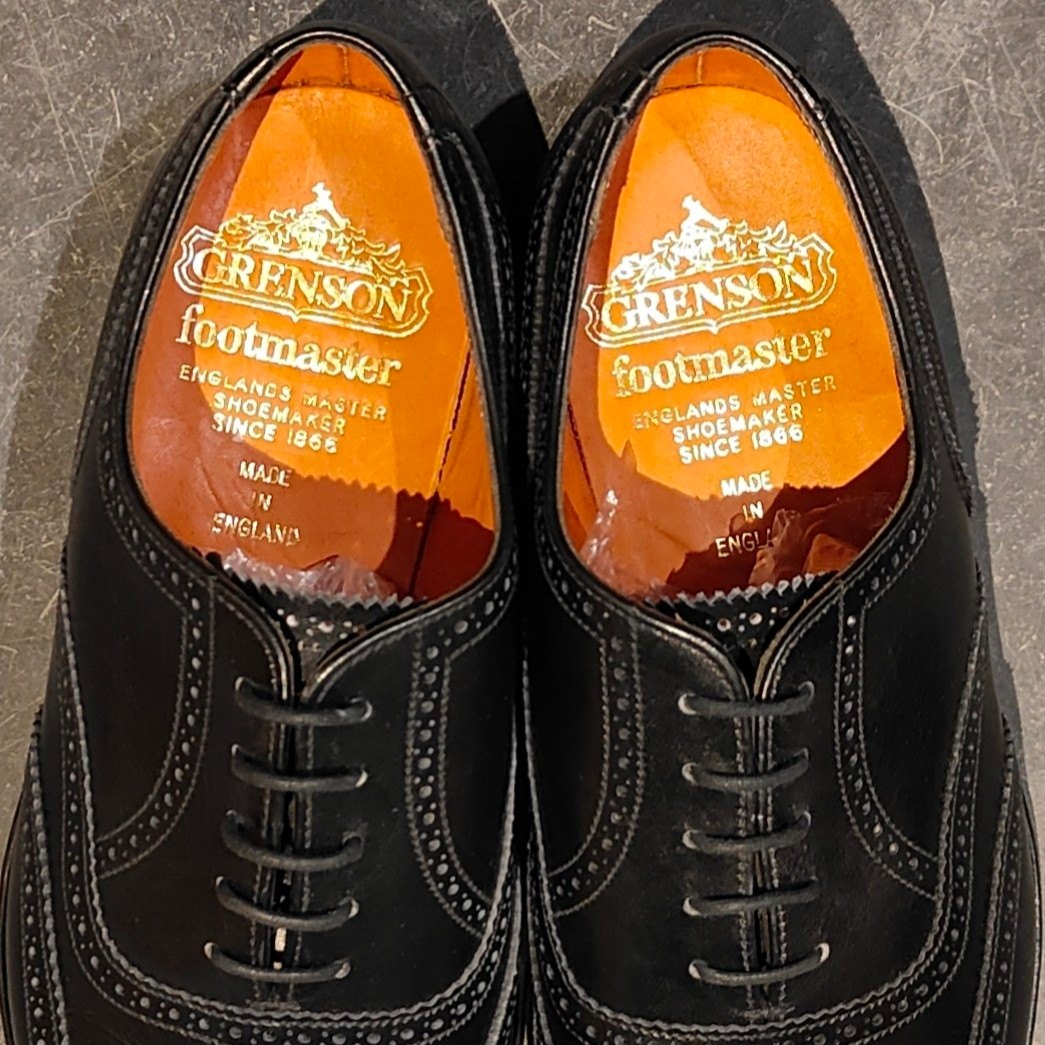 試着程度【GRENSON】グレンソン ウイングチップ カーフ ブラック サイズUK6