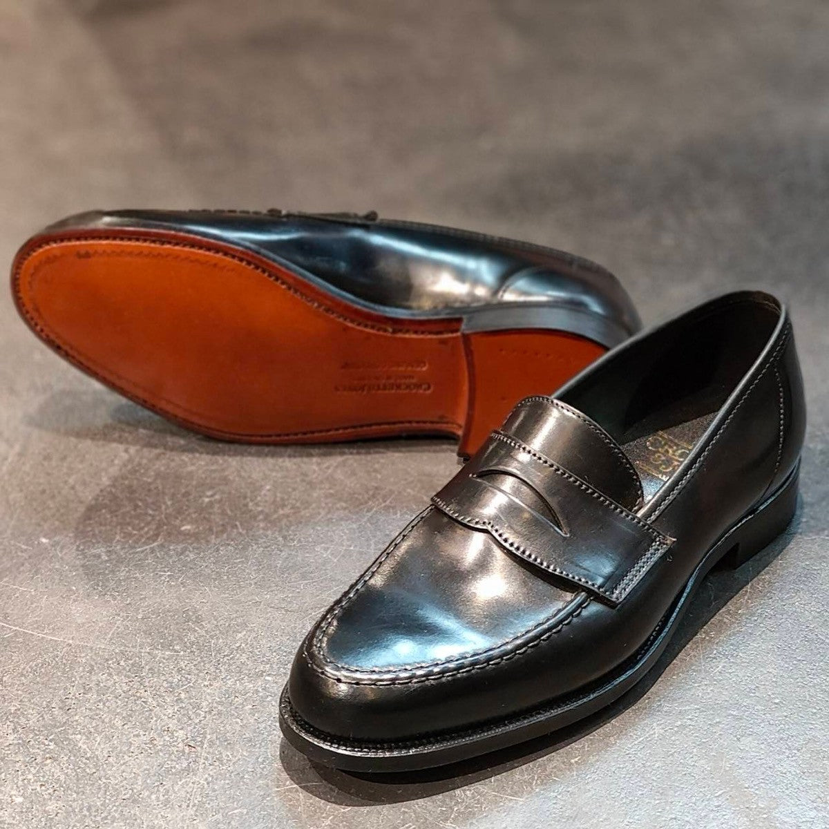 新品未使用 【CROCKETT&JONES】クロケット&ジョーンズ ビームスF別注 メイン2 ローファー コードバン ブラック サイズUK5E 376ラスト