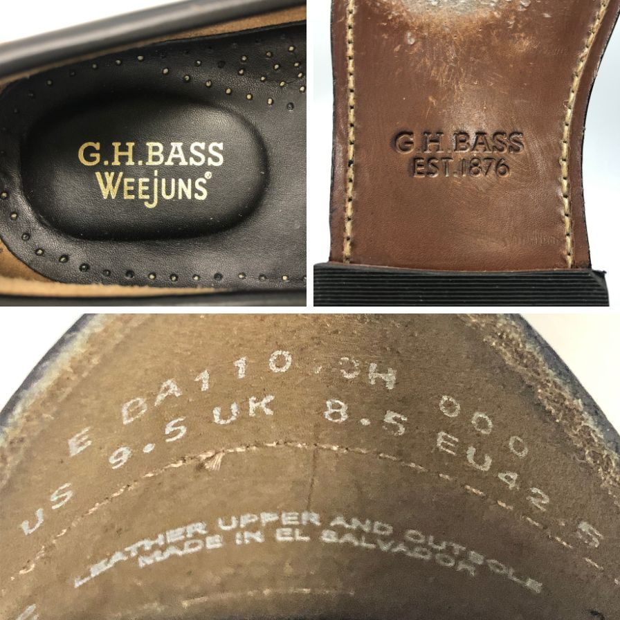 【G.H.Bass&Co.】ジーエイチバス ローファー ブラック(黒) サイズ 9.5 ラスト