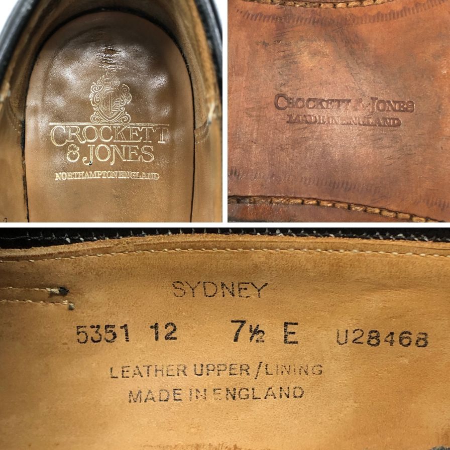【CROCKETT&JONES】クロケット&ジョーンズ ローファー カーフ ブラック(黒) サイズ UK7.5E ラスト