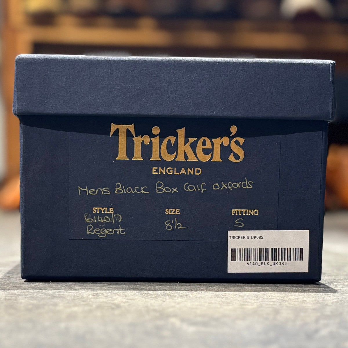 【Tricker's】トリッカーズ レザーシューズ リージェント ストレートチップ カーフ ブラック サイズUK8.5