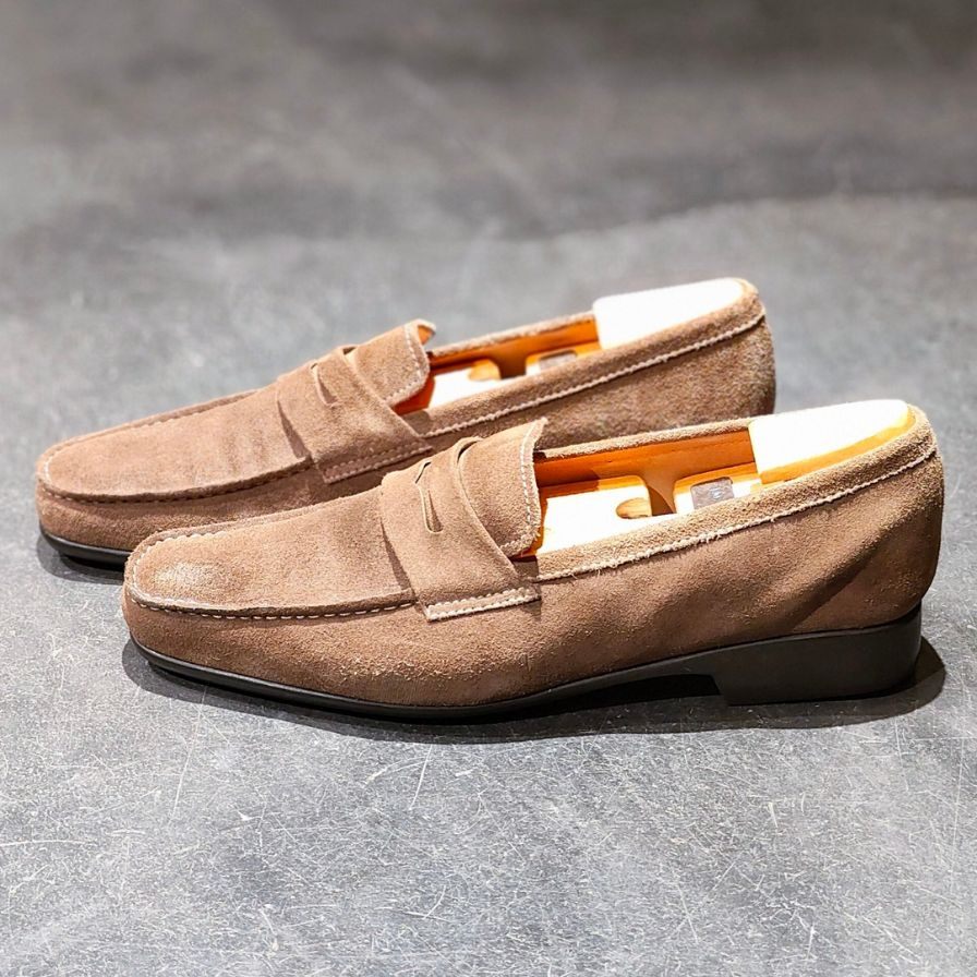 美品【J.M.WESTON】ジェイエムウエストン ローファー J1-547-625-01 スエード ブラウン系 サイズUK5.5