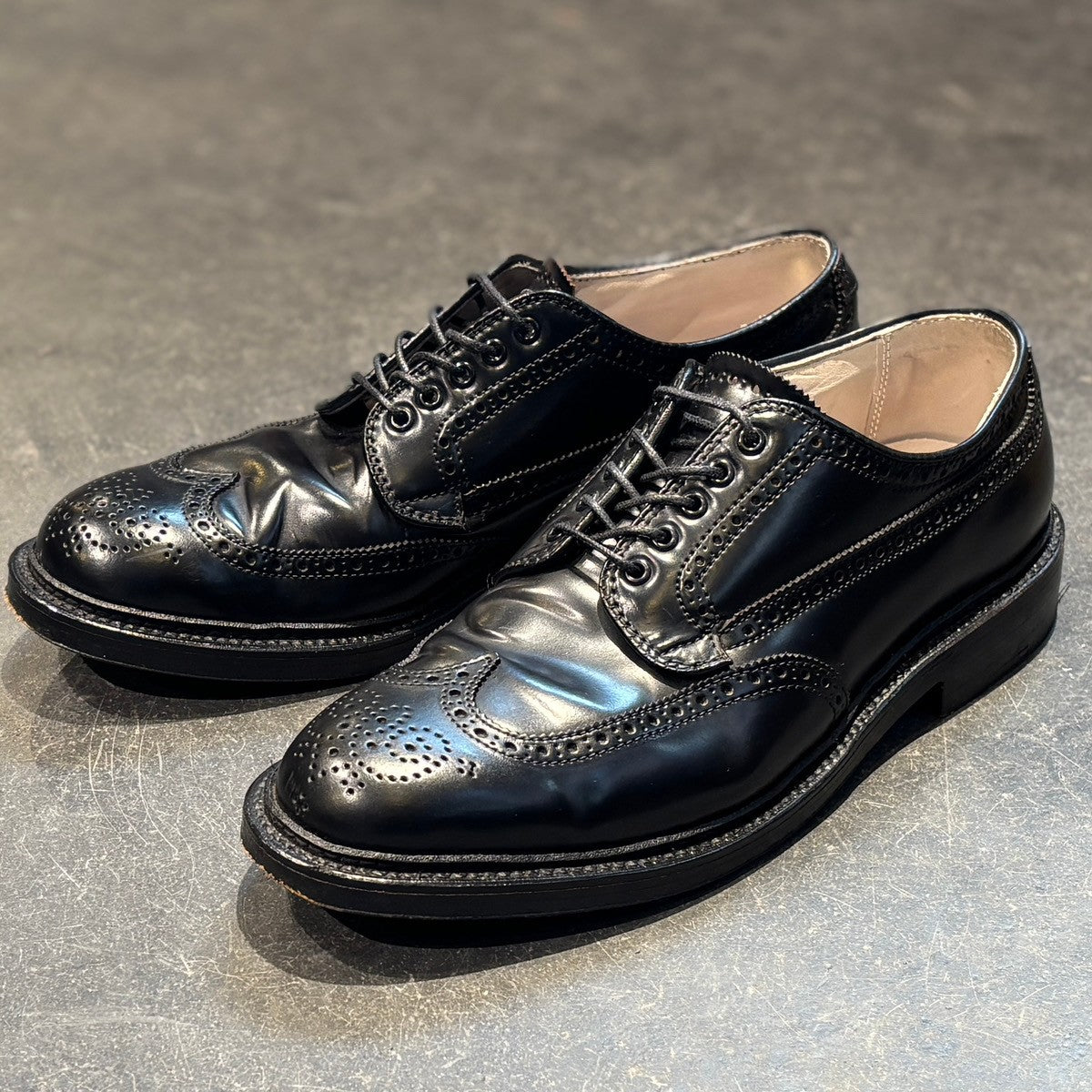 使用数回【ALDEN 】オールデン 31851 ユナイテッドアローズ別注 コードバン ウィングチップ ブラック バリーラスト サイズUS6.5D