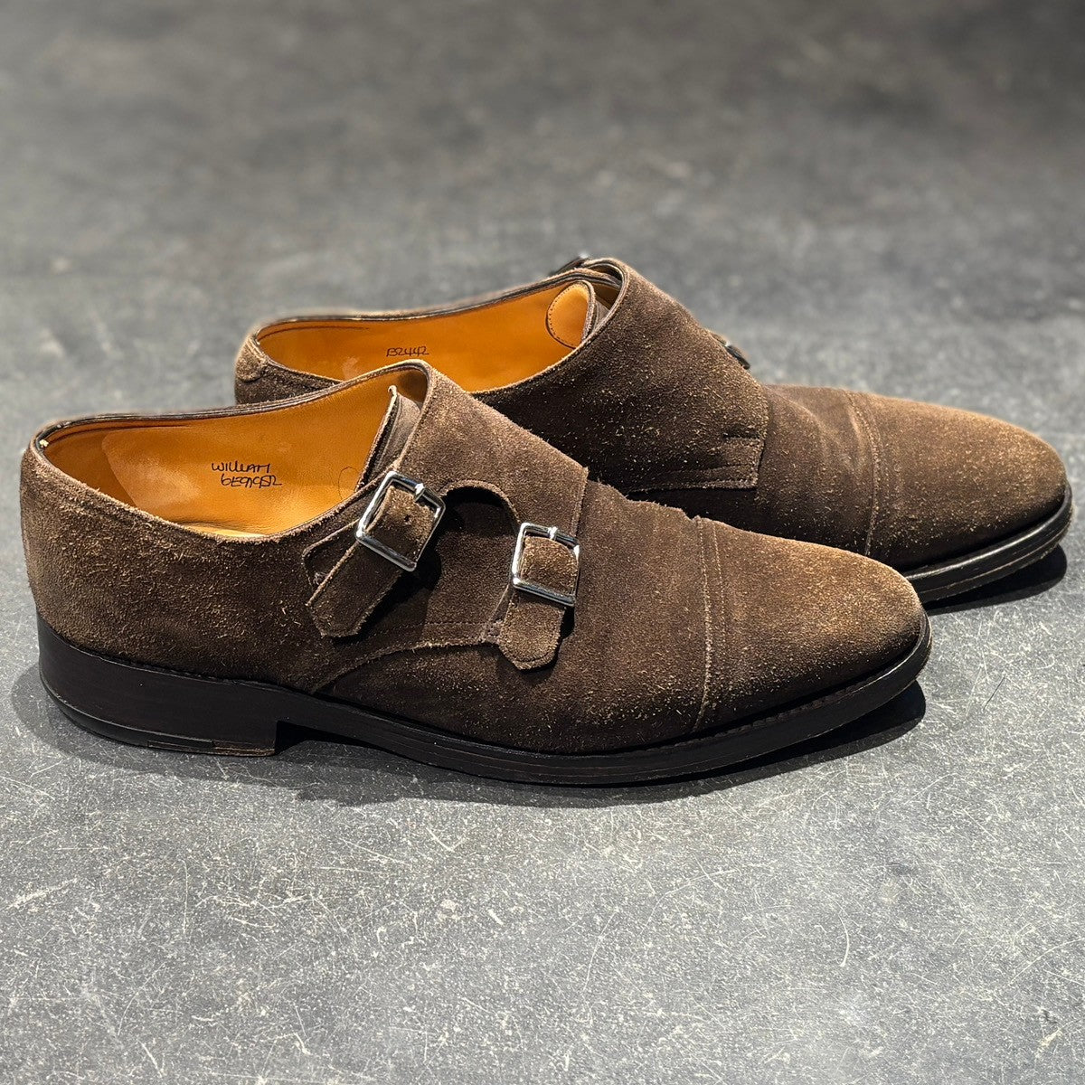 【JOHN LOBB】ジョンロブ ウィリアム ダブルモンク スエード ブラウン サイズ 6E 9795ラスト
