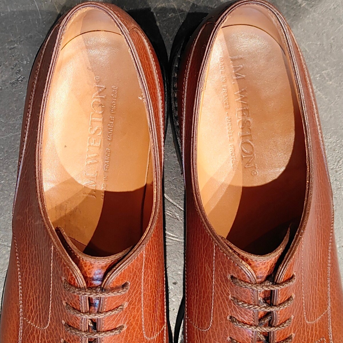 極美品【J.M.WESTON】ジェイエムウエストン 641 ゴルフ Uチップ グレインレザー ブラウン サイズ UK6C 31ラスト 定価¥168,300-