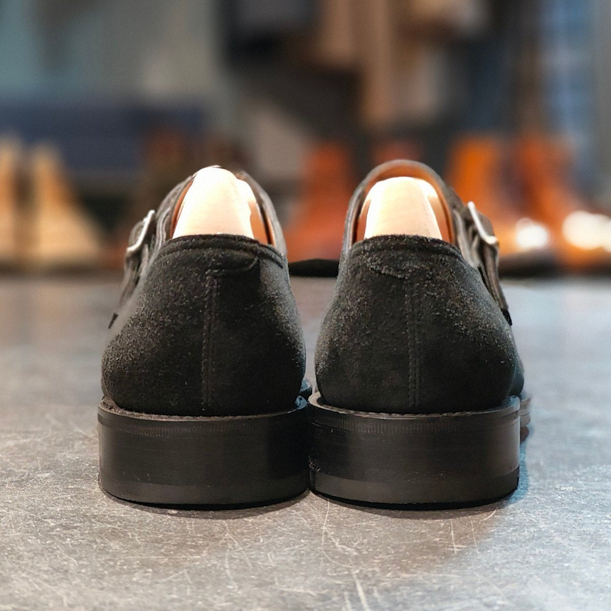 使用数回 【JOHN LOBB】ジョンロブ ウィリアム ダブルモンク スエード サイズ UK5.5E 9795ラスト 定価¥237,600-