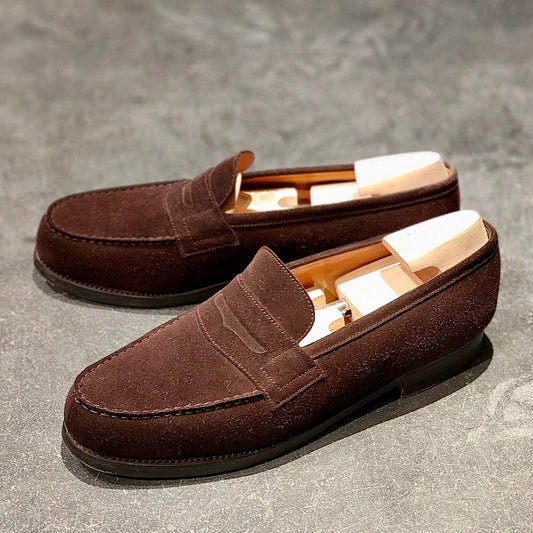 美品【J.M.WESTON】ジェイエムウエストン ウエストンヴィンテージ シグネチャーローファー 180 スエード ダークブラウン サイズ7.5B 41ラスト