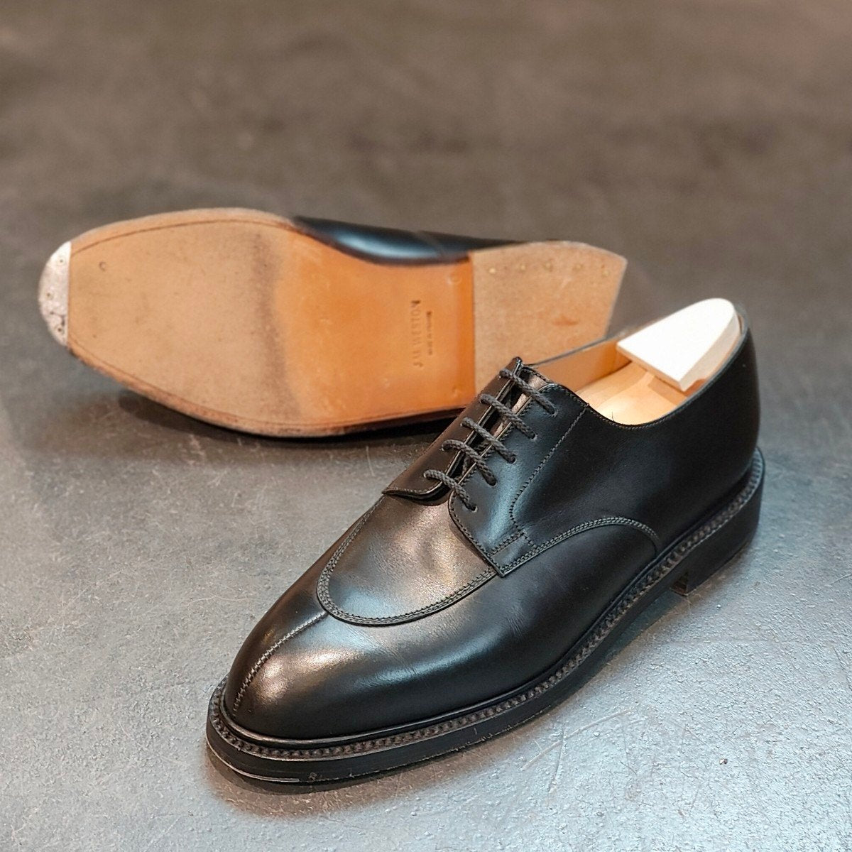 使用数回 【J.M.WESTON】ジェイエムウエストン ハーフハント Uチップ カーフ ブラック サイズ UK7C 25ラスト 定価¥170,500-