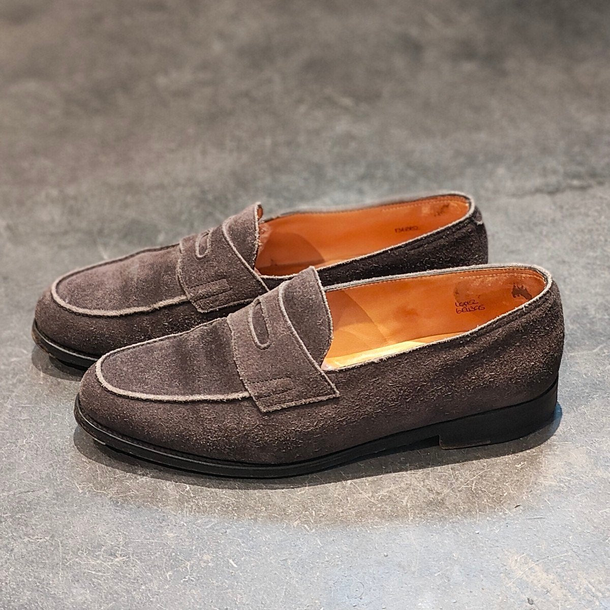 【JOHN LOBB】ジョンロブ ロペス ローファー スエード グレー サイズ UK6E 4395ラスト 参考定価¥269,500-