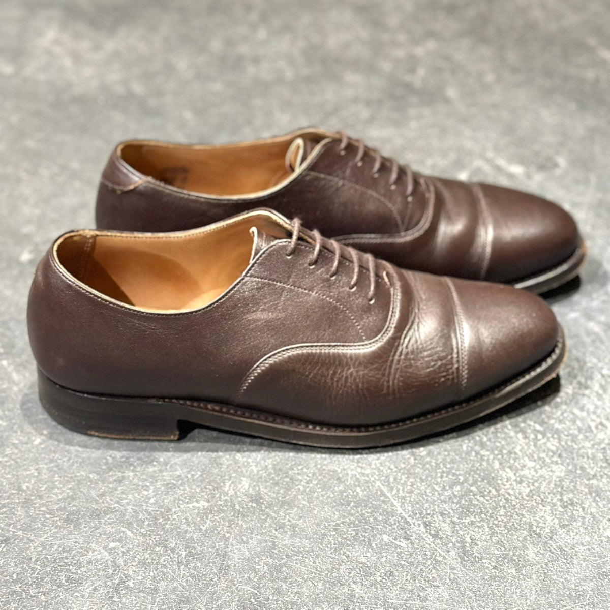 美品【Lloyd Footwear】ロイドフットウェア K45310 カーフ ストレートチップ ダークブラウン サイズUK6