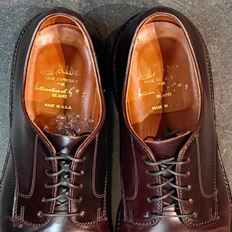 極美品【ALDEN】オールデンインターナショナルギャラリービームス 2938F  プレーントゥ コードバン ダークバーガンディ サイズ US8.5D バリーラスト