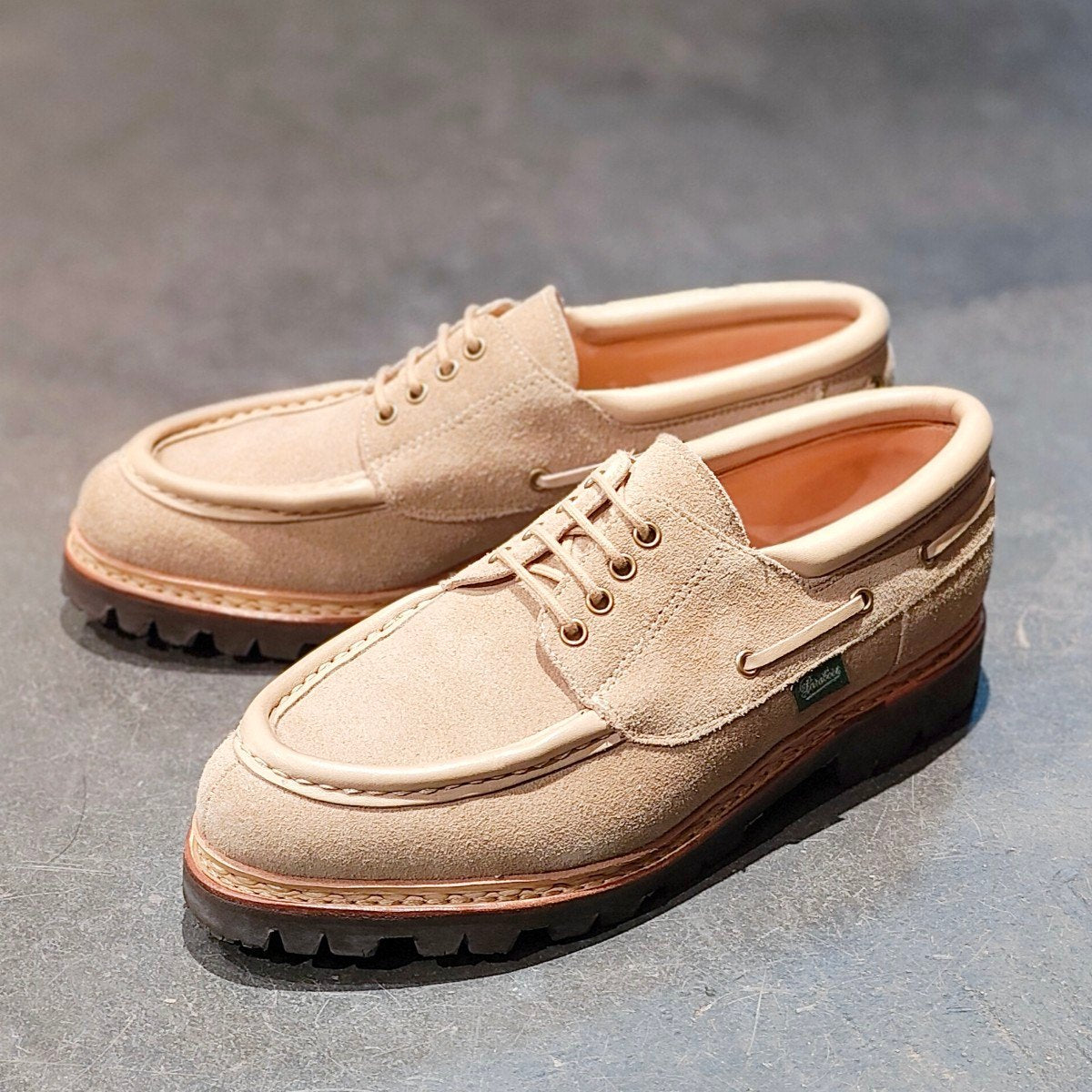 使用数回【Paraboot】パラブーツ シメイ Uチップ スエード ベージュ サイズ UK6.5 参考定価¥96,800-