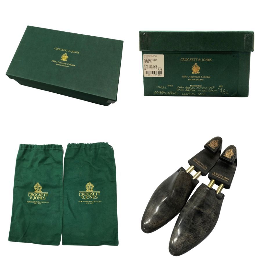 【CROCKETT&JONES】クロケットジョーンズ マギー 140周年記念モデル サイドエラスレィック グレインレザーカーフコンビ ブラウン サイズUK7.5E 140ラスト