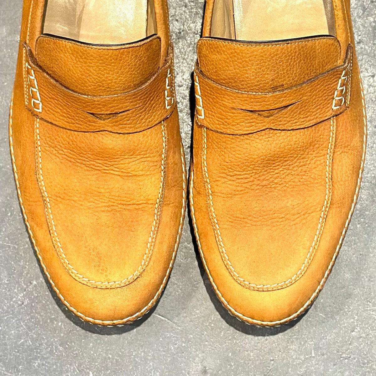 美品【TANINO CRISCI】タニノクリスチー ドライビング C 131101 鹿革 ライトブラウン サイズUK9