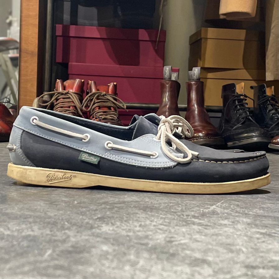 【PARABOOT】パラブーツ バース デッキシューズ ヌバック ブルー ネイビー サイズ UK8.5