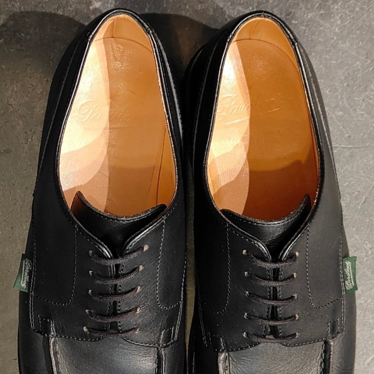 使用数回 【Paraboot】パラブーツ シャンボード Uチップ リスレザー ブラック サイズUK6.5 定価¥96,800-