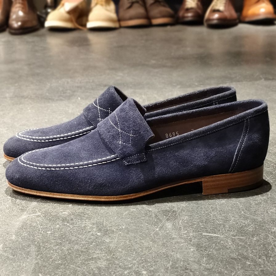 【JOHN LOBB】ジョンロブ YARDLEY スエードシューズ カーフ ネイビー サイズ UK7 ラスト8695