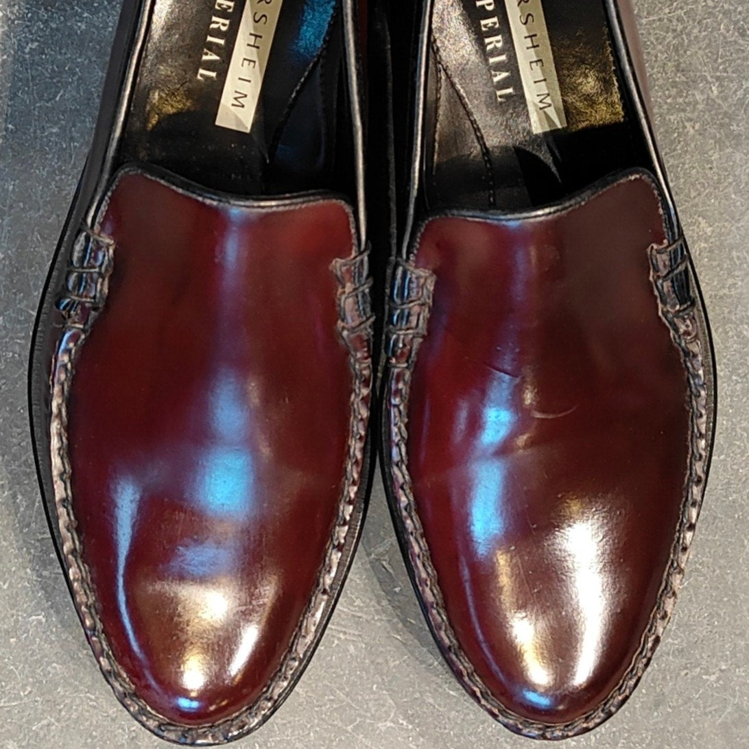 希少 使用数回【FLORSHEIM】フローシャイム YUMA コブラヴァンプ ローファー コードバン バーガンディ USA製 サイズ US8