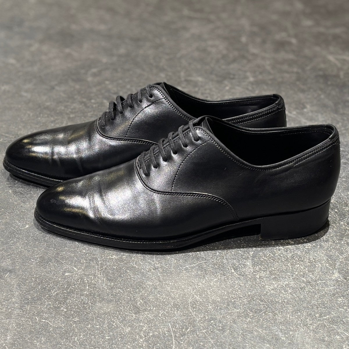 【JOHN LOBB】ジョンロブ レザーシューズ ガニエル2 プレーントゥ カーフ ブラック サイズ UK5.5E 7000ラスト