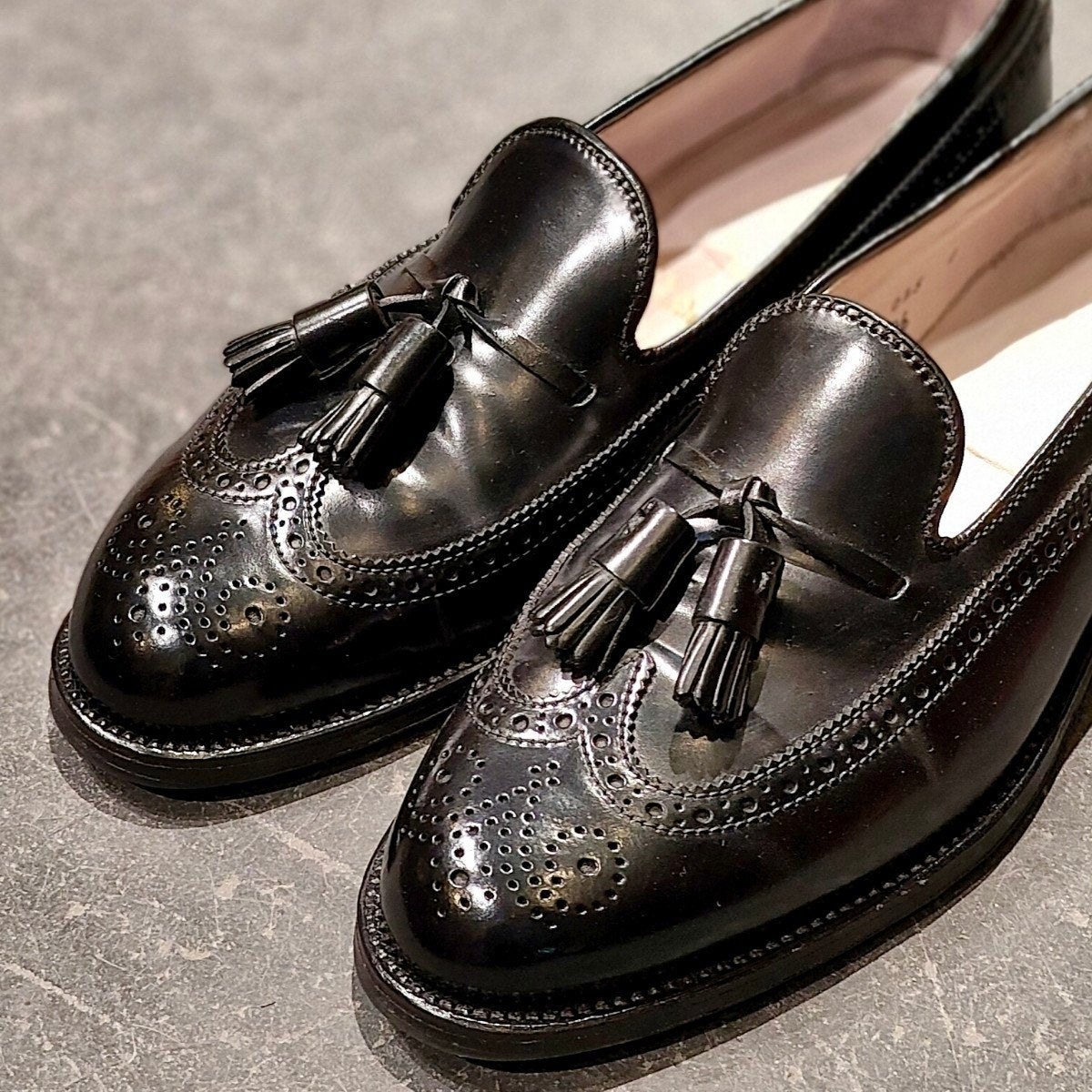 希少 極美品 【ALDEN】オールデン ユナイテッドアローズ別注 3906 タッセルローファー コードバンブラック サイズUS8D アバディーンラスト