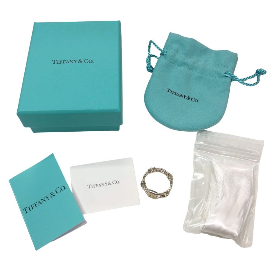 ティファニー リング スモールダブルロック 1837 SV925 メンズ サイズ約15号 TIFFANY&Co.【LA】