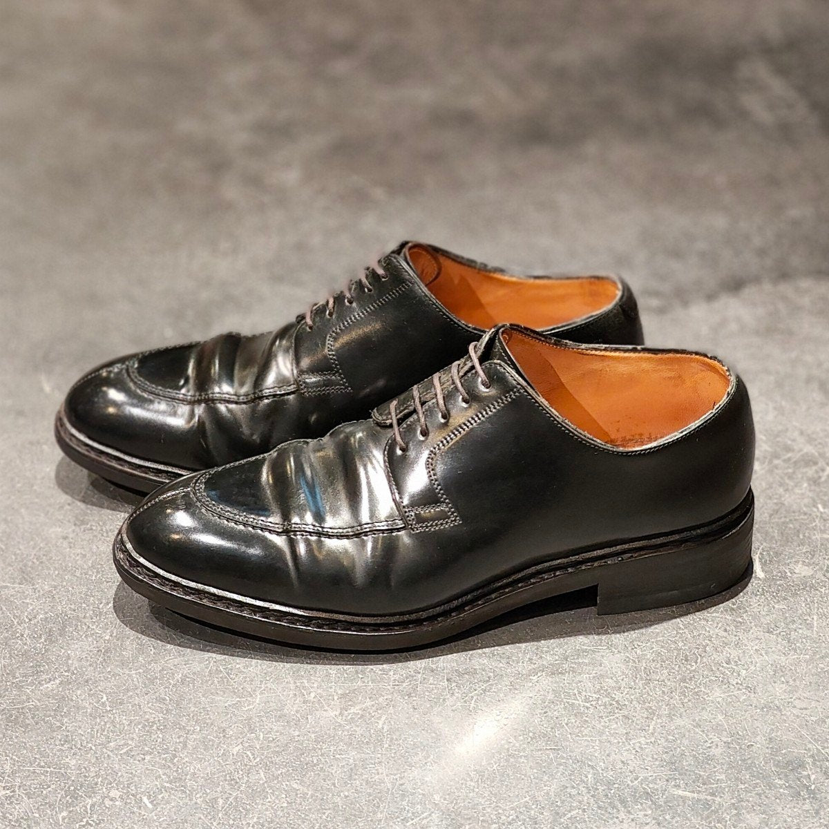 希少【Paraboot】パラブーツ サンド Uチップ コードバン ブラック サイズ UK6