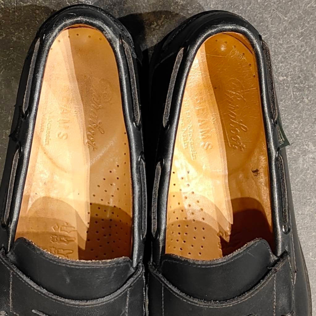 希少【PARABOOT】パラブーツ 0514 コインローファー ビームス別注 カーフ ネイビー サイズUK7