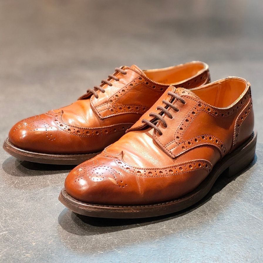 【Tricker’s】トリッカーズ ニューバリー フルブローグ カーフ ブラウン サイズUK6