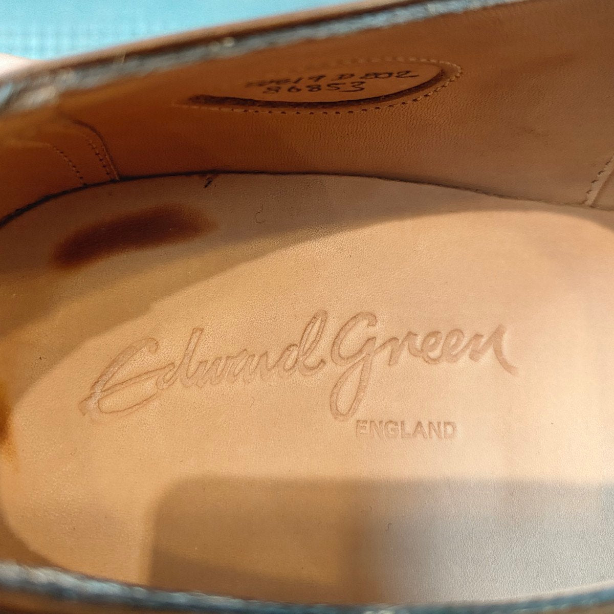 新品未使用 【EDWARDGREEN】エドワードグリーン バークレー 筆記体ロゴ パンチドキャップトゥ カーフ ブラウン サイズ UK8.5D 202ラスト 定価¥217,800-