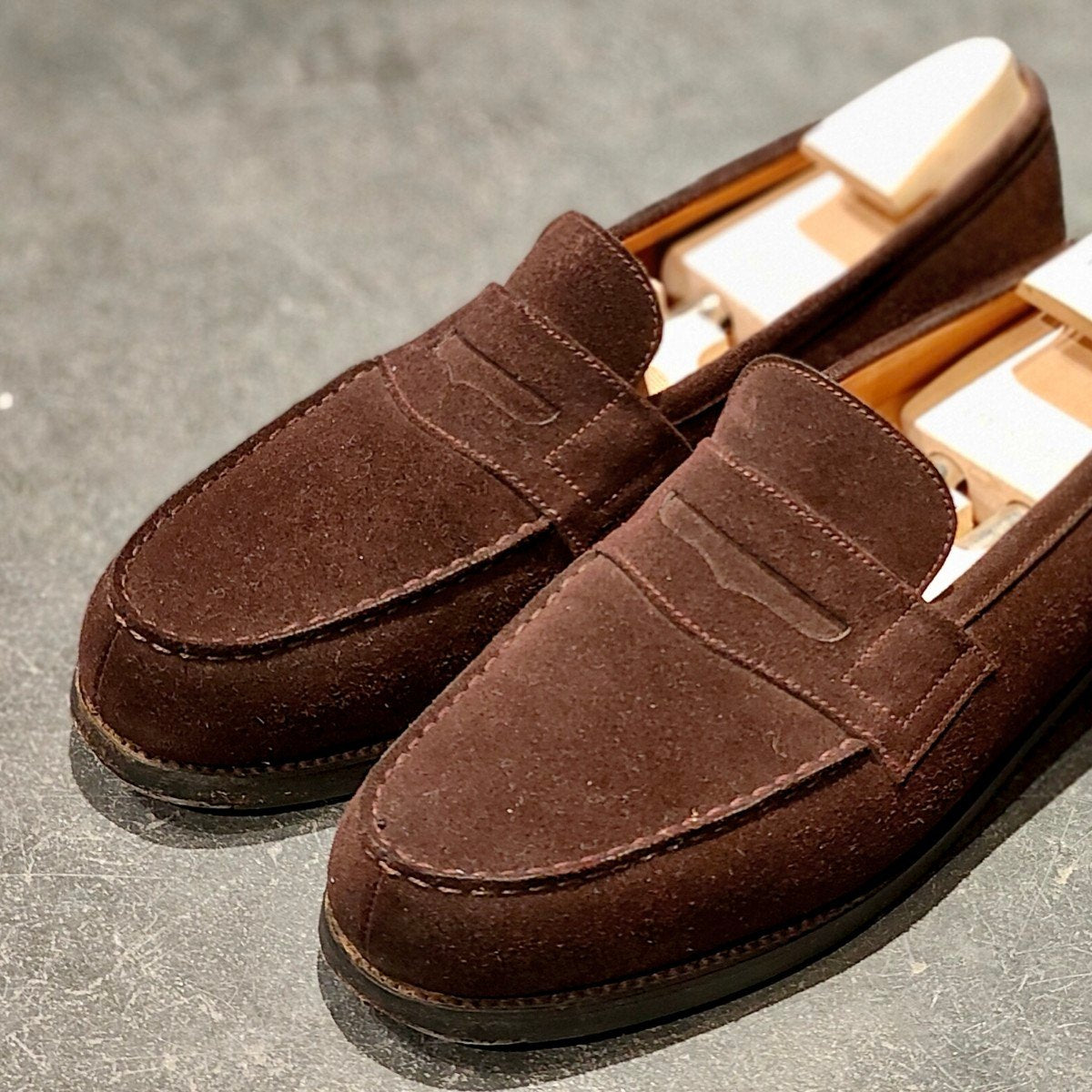 美品【J.M.WESTON】ジェイエムウエストン ウエストンヴィンテージ シグネチャーローファー 180 スエード ダークブラウン サイズ7.5B 41ラスト