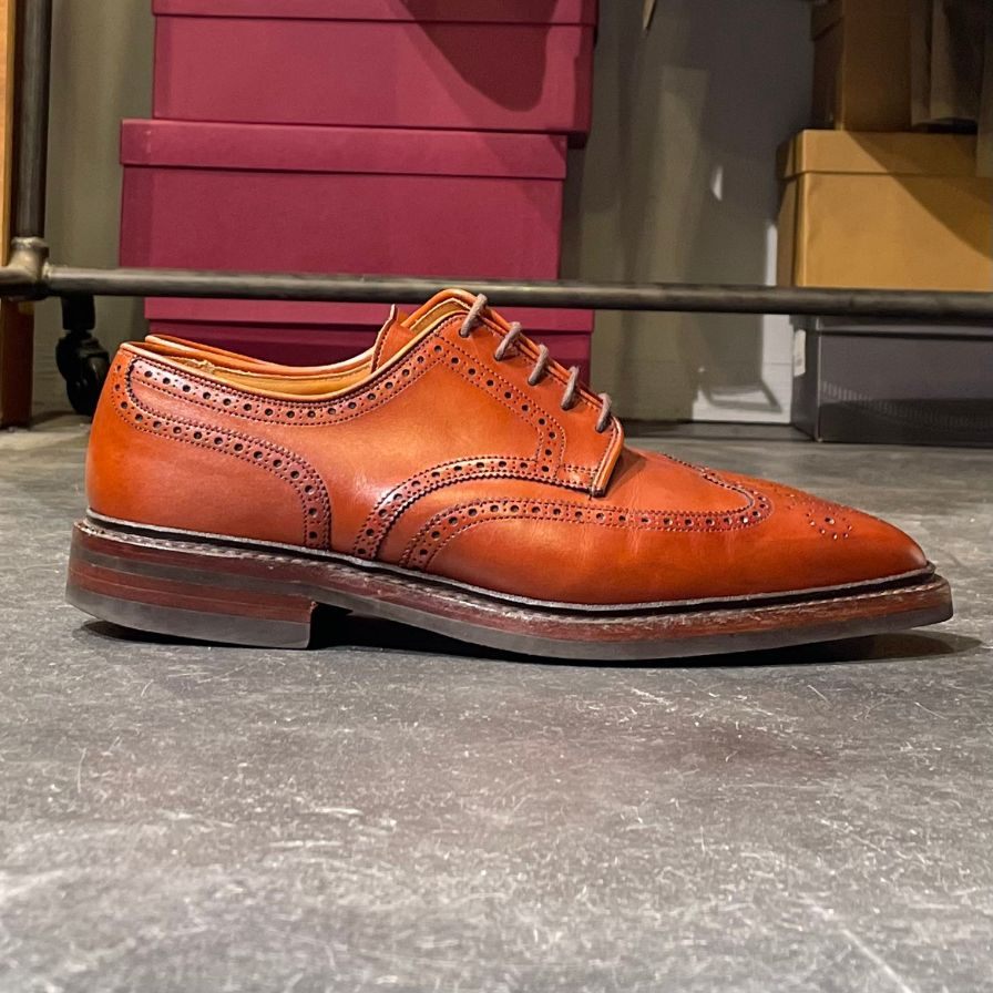 【CROCKETT&JONES】クロケットアンドジョーンズ エクスモア ウイングチップ カーフ ブラウン サイズ UK6.5E 348ラスト