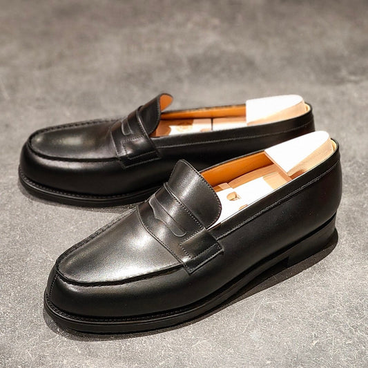 使用数回 【J.M.WESTON】ジェイエムウエストン 180 シグニチャーローファー ボックスカーフ ブラック サイズ UK7.5D 41ラスト 参考定価¥156,200-