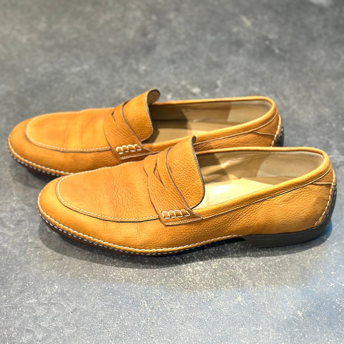 美品【TANINO CRISCI】タニノクリスチー ドライビング C 131101 鹿革 ライトブラウン サイズUK9