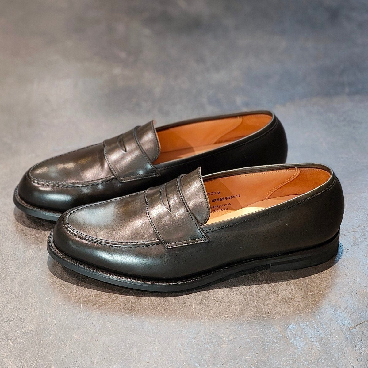 試着程度 【Crockett&Jones】クロケット&ジョーンズ ボストン2 ローファー ウォータープルーフカーフ ダークグリーン サイズUK7.5 376ラスト
