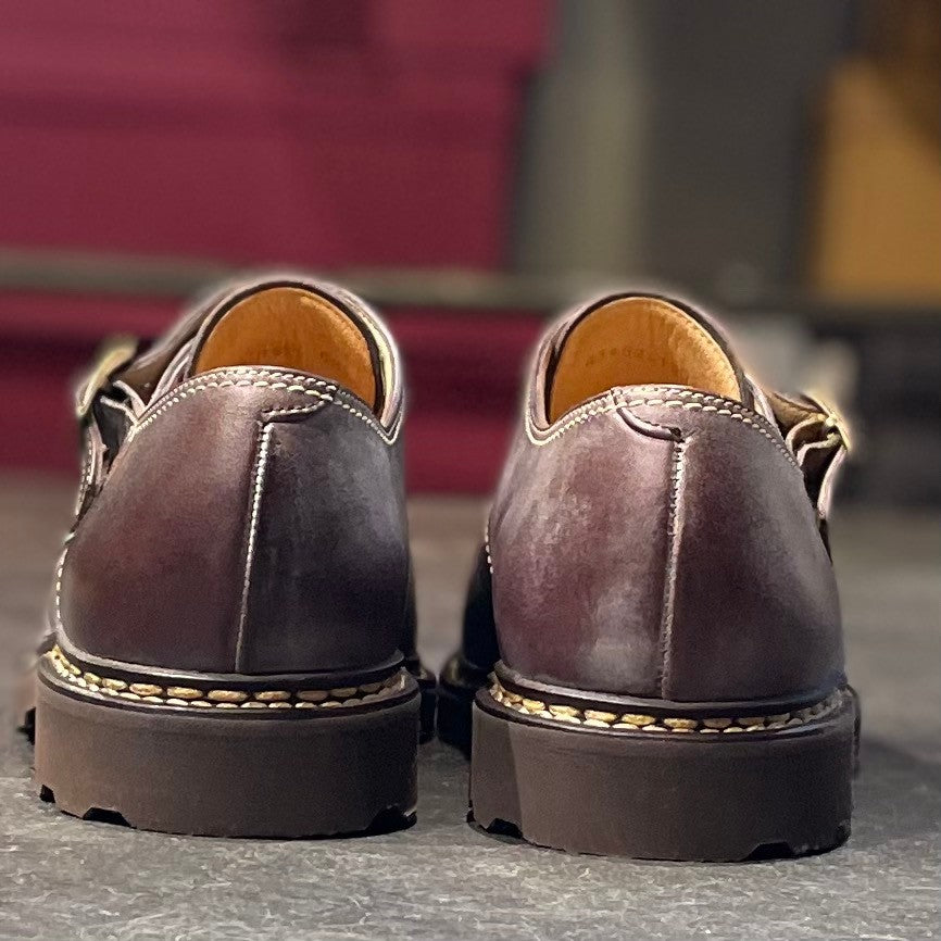新品未使用【Paraboot】パラブーツ ダブルモンク ウィリアム カーフ マロン サイズ UK6.5 定価¥96,800-