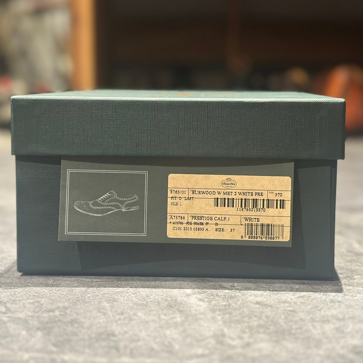 【Church's】チャーチ バーウッド MET2 スタッズ カーフ ホワイト レディース サイズ37
