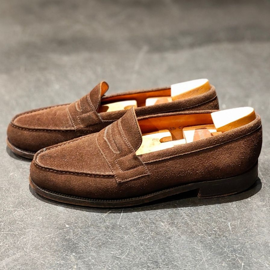 希少 美品 【J.M.WESTON】ジェイエムウエストン 180 シグニチャーローファー レディース旧旧旧ロゴ スエード ブラウン サイズ UK3.5C 82ラスト 参考定価¥151,800-