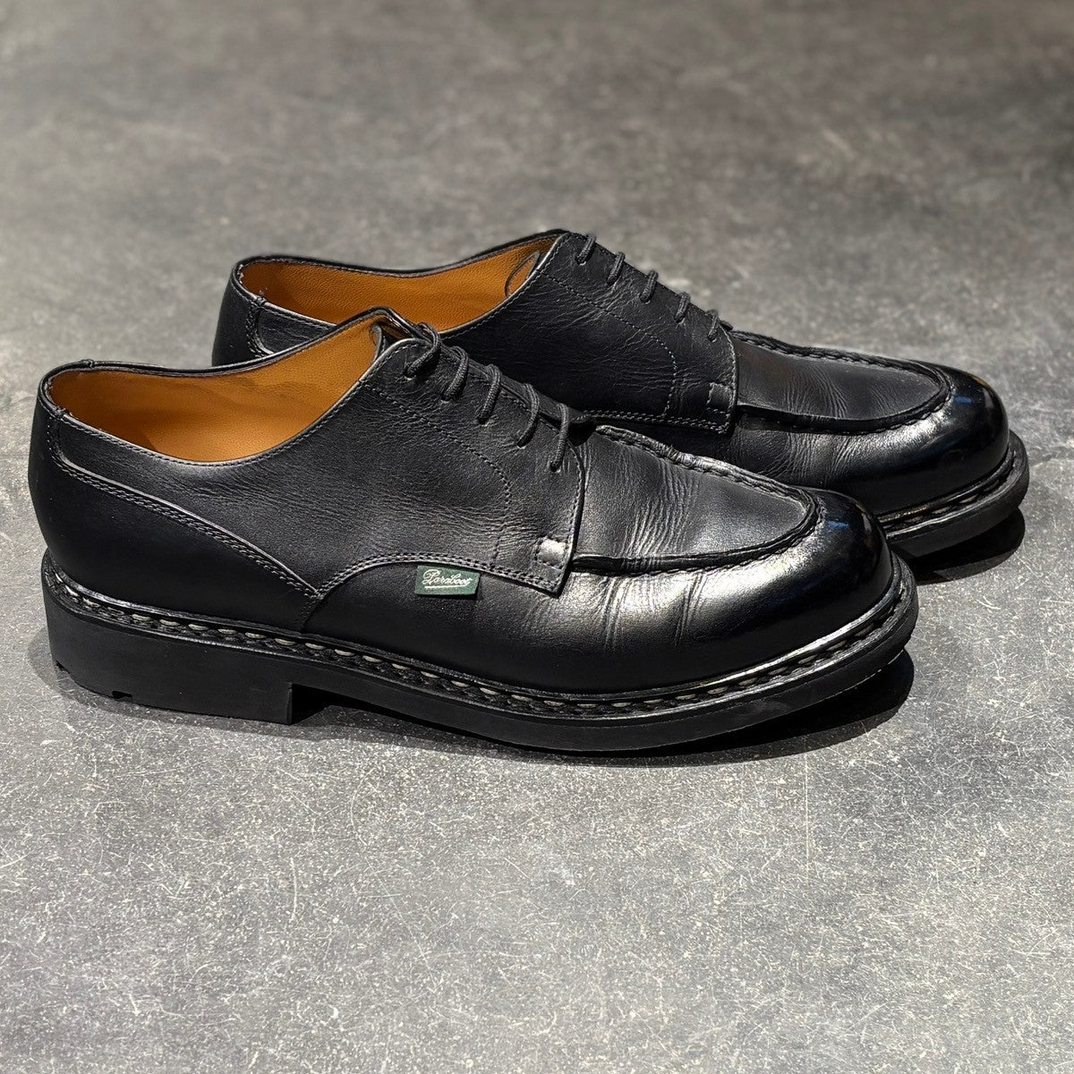 【Paraboot】パラブーツ レザーシューズ シャンボード Uチップ リスレザー ブラック サイズUK9.5 参考定価¥99,000-